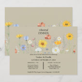Modern wildflower spring wedding Dinner Invitation (Devant / Derrière)