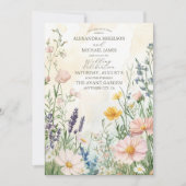 Modern Wildflower Wedding Kaart (Voorkant)