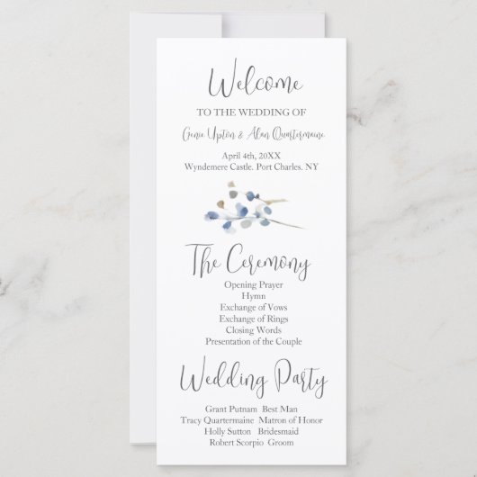Modern Wildflower Wedding Programma (Voorkant)