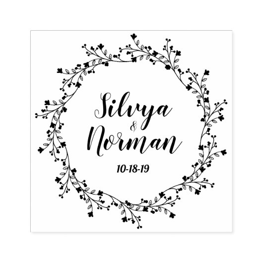 Modern Wildflowers and Twigs and Design Rubberstempel (Afrduk)