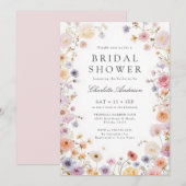 Modern Wildflowers Bridal Shower Kaart (Voorkant / Achterkant)