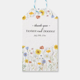 Modern wildflowers spring wedding cadeaulabel