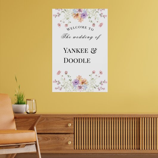 Modern wildflowers spring wedding poster (Woonkamer 2)