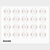 Modern wildflowers spring wedding ronde sticker (Vel)