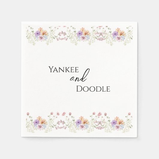 Modern wildflowers spring wedding servet (Voorkant)