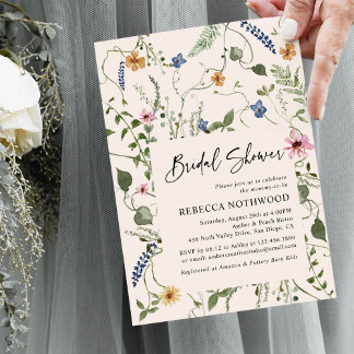 Modern Wildlowers Boho Pink Vrijgezellenfeest Kaart