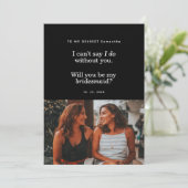 Modern Will You Be My Bridesmaid Photo Card (Staand voorkant)