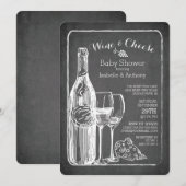 Modern Wine & Cheese Baby shower Invitation Kaart (Voorkant / Achterkant)
