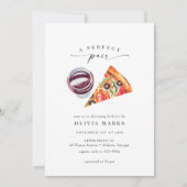Modern Wine & Pizza Perfect Pair Vrijgezellenfeest Kaart (Voorkant)
