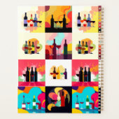 Modern Wine Set Silhouette Collage – Bold Colorful (Dos)