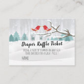 Modern Winter Baby shower Diaper Raffle Ticket Informatiekaartje (Voorkant)