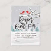 Modern Winter Baby shower Diaper Raffle Ticket Informatiekaartje (Voorkant)