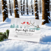 Modern Winter Baby shower Diaper Raffle Ticket Informatiekaartje