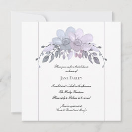 Modern Winter Floral Bridal Shower Kaart