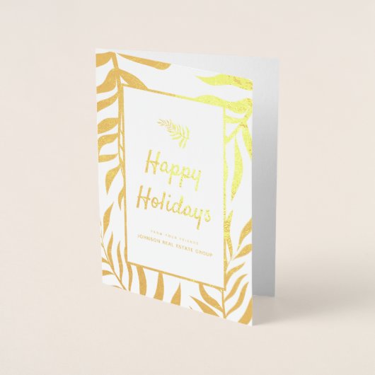 Modern Winter Foliage | Vakantiegroet Folie Kaarten (Voorkant)