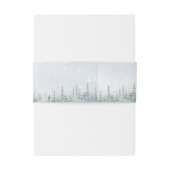 Modern Winter Forest Wedding Belly Band Uitnodigingen Wikkel (Achterkant Voorbeeld)