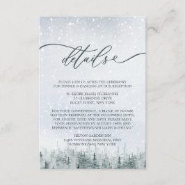 Modern Winter Forest Wedding Elegance Informatiekaartje