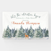 Modern Winter Forest Woodland Animals Adventure Spandoek (Horizontaal)