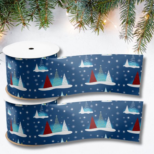Modern Winter Happy Holiday Trees Patroon Lint