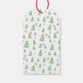 Modern Winter Pine Tree Star Cadeaulabel (Achterkant)
