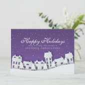 Modern Winter Scene | Vakantiegroet Feestdagenkaart (Staand voorkant)