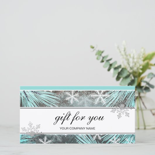 Modern Winter Sneeuw Cadeau Certificaat (Staand voorkant)