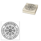 Modern Winter Snowflake return address Rubberstempel (Gestempeld)