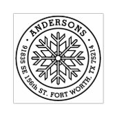 Modern Winter Snowflake return address Rubberstempel (Afrduk)