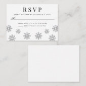 Modern Winter Snowflake Weddenschap Informatiekaartje (Voorkant / Achterkant)