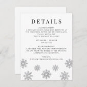 Modern Winter Snowflake Wedding Details Card RSVP Kaartje (Voorkant / Achterkant)
