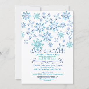 Modern Winter Snowflakes Neutraal Baby shower Kaart