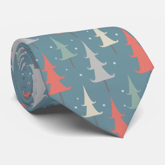 Modern Winter Trees Pattern Stropdas (Opgerold)