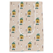 Modern Winter Vakantiehuis Medium Cadeauzakje (Achterkant)