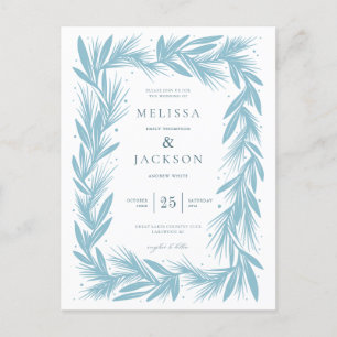 Modern Winter Wreath Lijst Bruiloft Briefkaart