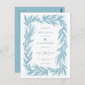 Modern Winter Wreath Lijst Bruiloft Briefkaart (Voorkant / Achterkant)