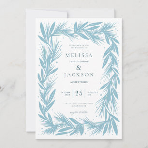 Modern Winter Wreath Lijst Bruiloft Kaart