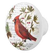 modern winterbos kardinaal keramische knop (Rechts)