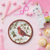 modern  winterbos kardinaal papieren bordje (Feest)