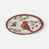 modern  winterbos kardinaal papieren bordje (Gekanteld)