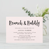 Modern Wish | Blush Pink Brunch en Bubble Kaart (Staand voorkant)