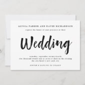 Modern Wish | Zwarte en witte bruiloft Kaart (Voorkant)