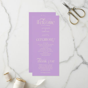 Modern Wisteria Trouwprogramma met typografie Programma