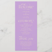 Modern Wisteria Trouwprogramma met typografie Programma (Voorkant)