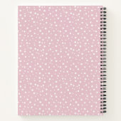 Modern Wit Abstract Handgetrokken Witte Stippen Ro Notitieboek (Achterkant)