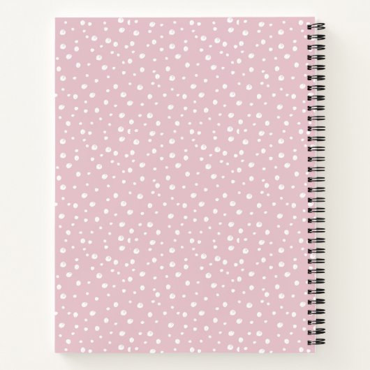 Modern Wit Abstract Handgetrokken Witte Stippen Ro Notitieboek (Achterkant)