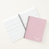 Modern Wit Abstract Handgetrokken Witte Stippen Ro Notitieboek (Binnen)