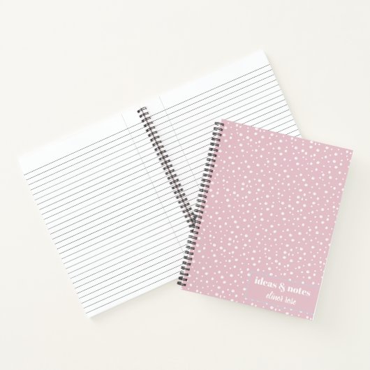 Modern Wit Abstract Handgetrokken Witte Stippen Ro Notitieboek (Binnen)