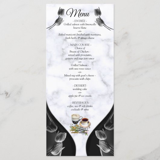 Modern wit - Abstract menu Marble Black (Voorkant)