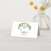 Modern wit bloemen Floral Table Number (Achterkant)