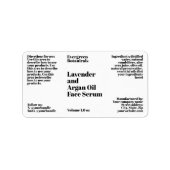 Modern wit cosmetica druppelflesje label (Voorkant)